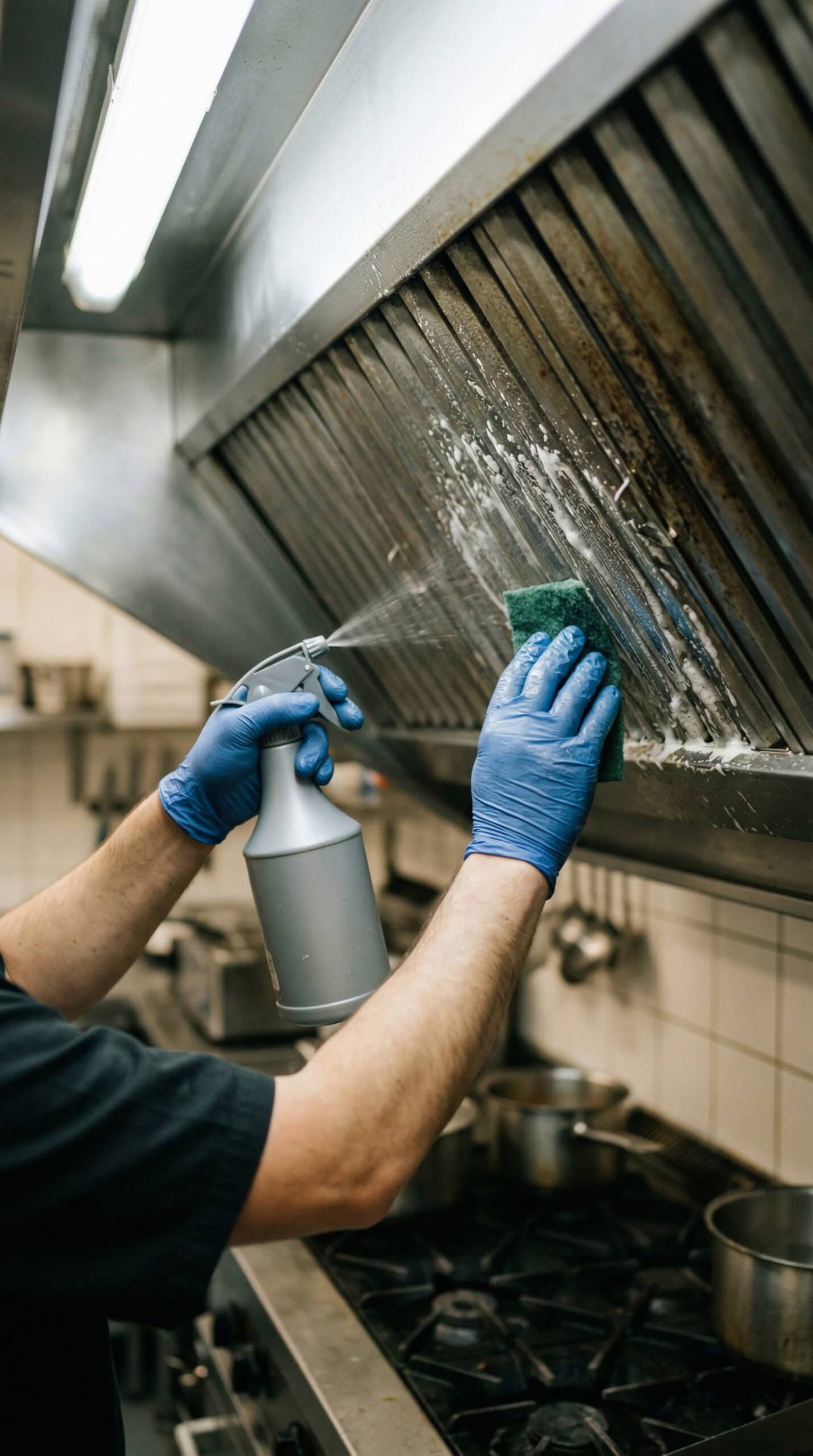 Commercial kitchen clean